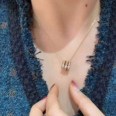 Snake bone diamond necklace