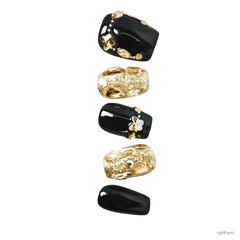 Nails Salon Acrylic Handmade, Press On Nails, 'BE YOUR OWN QUEEN', Manicure, Short Length, Coffin Shape, Gel Glue Included