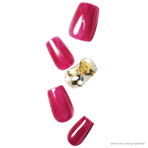 Nails Salon Acrylic Handmade, Press On Nails, 'ELEGANT BARBIE', Manicure, Short Length, Coffin Shape, Gel Glue Included