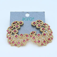 ikira_jewelry_earrings_gold_wing_with_red_diamonds_Stud_Earrings_silver1