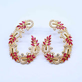 Floral Vine Crystal Statement Earrings