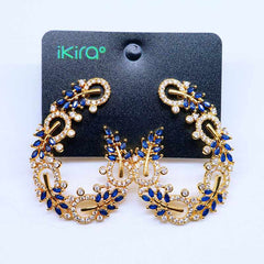 Floral Vine Crystal Statement Earrings