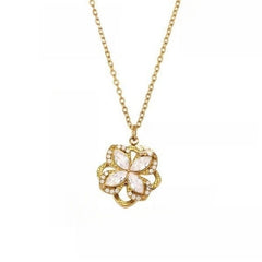 Elegant Flower - Shaped Zircon Necklace