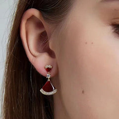 Elegant Fan-Shaped Drop Earrings