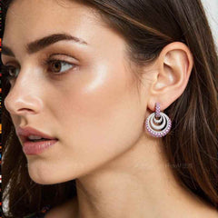 Triple Halo Sparkle Earrings