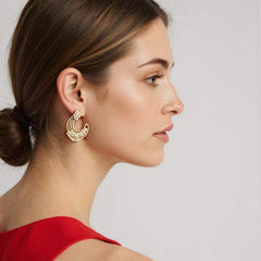 Radiant Crescent Gem Earrings
