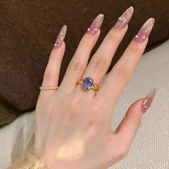 Mid ancient style purple diamond ring