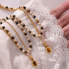 Boho Chic Tiger's  Eye Necklace Set