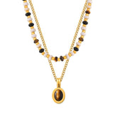 Boho Chic Tiger's  Eye Necklace Set