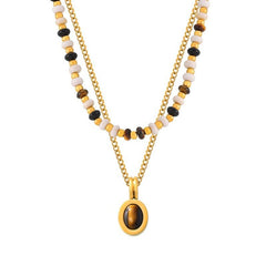 Boho Chic Tiger's  Eye Necklace Set