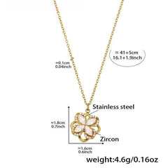 Elegant Flower - Shaped Zircon Necklace