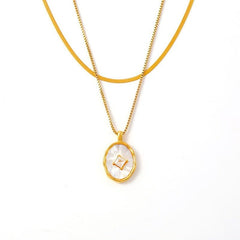 French retro double layered necklace