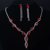 Horse eye water droplet necklace tassel earrings