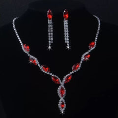 Horse eye water droplet necklace tassel earrings