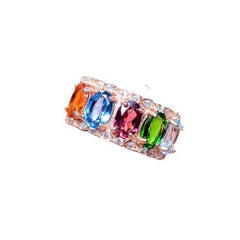 Imitation natural multi treasure crystal ring