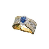 Luxury Lace-Inspired Gemstone Statement Ring