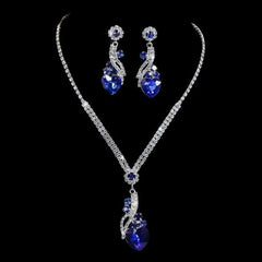 Love Water Drop Pendant Claw Chain Jewelry Set