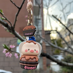 Little Pig Cute Dessert Keychain