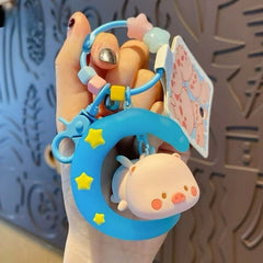 Piggy Cute Flying Pig Keychain