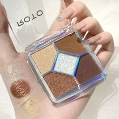 Pearlescent thin glitter five color eye shadow