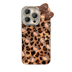 جراب هاتف بطبعة قطة من جلد النمر