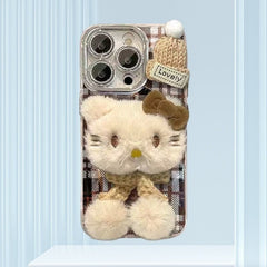 Plush cat iphone case