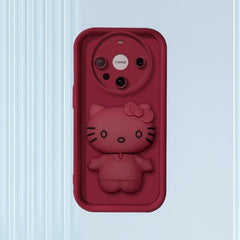 جراب هاتف سامسونج بحامل مرآة هالو كيتي