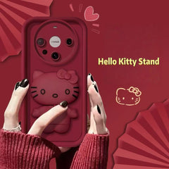 جراب هاتف سامسونج بحامل مرآة هالو كيتي