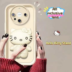 جراب هاتف سامسونج بحامل مرآة هالو كيتي