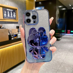 جراب هاتف سامسونج مع حامل مرآة على شكل أرنب