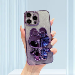 جراب هاتف سامسونج مع حامل مرآة على شكل أرنب