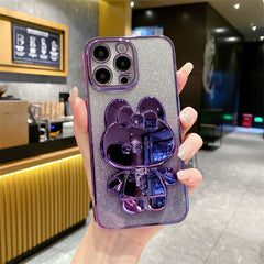 جراب هاتف سامسونج مع حامل مرآة على شكل أرنب