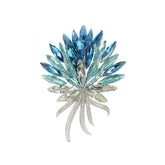 Azure Peacock Crystal Brooch