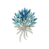 Azure Peacock Crystal Brooch