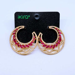 Crescent Gem Statement Earrings