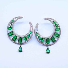 Crescent Teardrop Statement Earrings