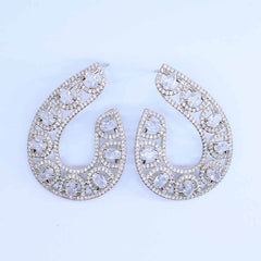 Elegant Teardrop Filigree Gem Earrings