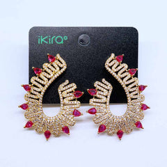 Glamorous Winged Teardrop Gem Earrings