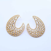 Luminous Crescent Filigree Earrings