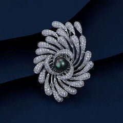 Midnight Pearl Bloom Brooch
