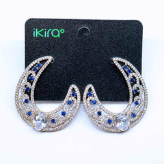 Ornate Crescent Gem Earrings