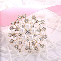 Sparkling Frost Flower Brooch