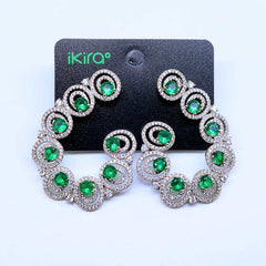 Spiral Crystal Statement Earrings