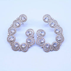 Spiral Crystal Statement Earrings