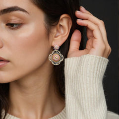 Sun Flower Drop Earrings