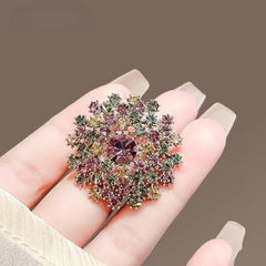 Vintage Blossom Multi-Hue Crystal Brooch