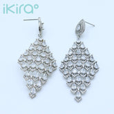 ikira_jewelry_earrings_Crystal Lattice Rhombus Drop Earrings