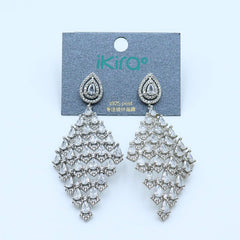 ikira_jewelry_earrings_Crystal Lattice Rhombus Drop Earrings