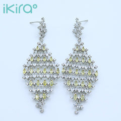 ikira_jewelry_earrings_Crystal Lattice Rhombus Drop Earrings