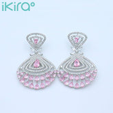 ikira_jewelry_earrings_Silver-and-Pink-Fish-Shaped-Earrings-Pink